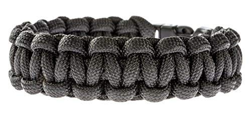 9" Paracord Bracelet W/8.2' Cord (Black) 430 Lbs
