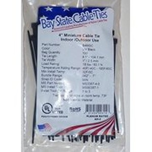 4IN 18LB BLACK CABLE TIE 100 PER BAG