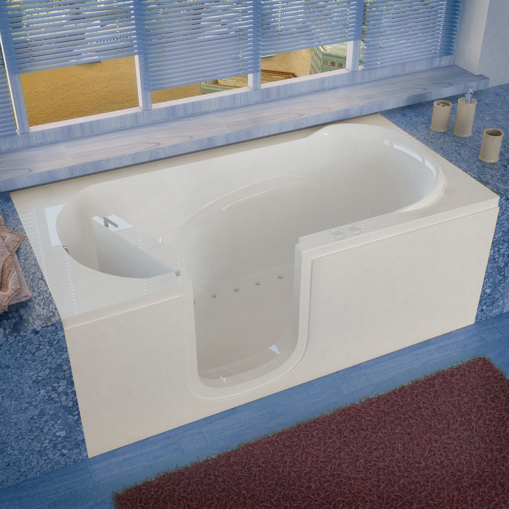 30x60 Left Drain White Air Jetted Step-In Bathtub