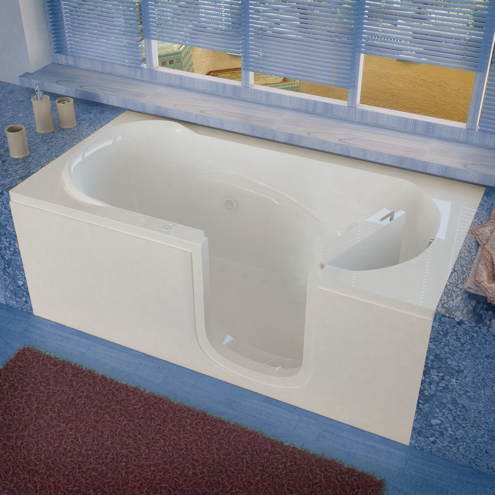 30x60 Right Drain White Whirlpool Jetted Step-In Bathtub