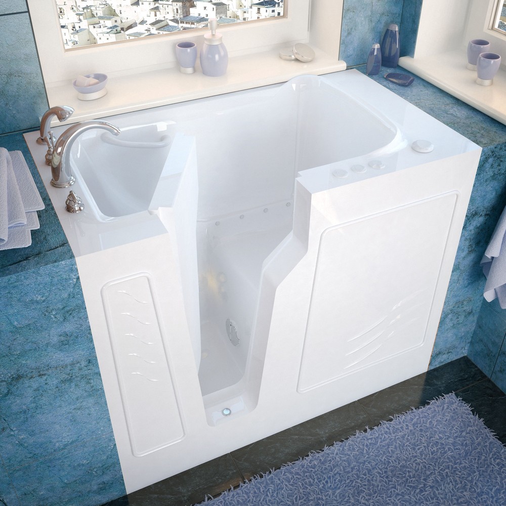 26x46 Left Drain White Air Jetted Walk-In Bathtub