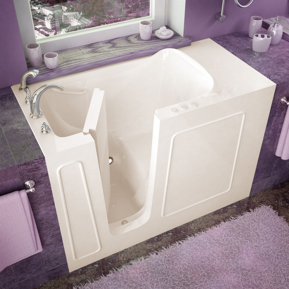 26x53 Left Drain Biscuit Soaking Walk-In Bathtub