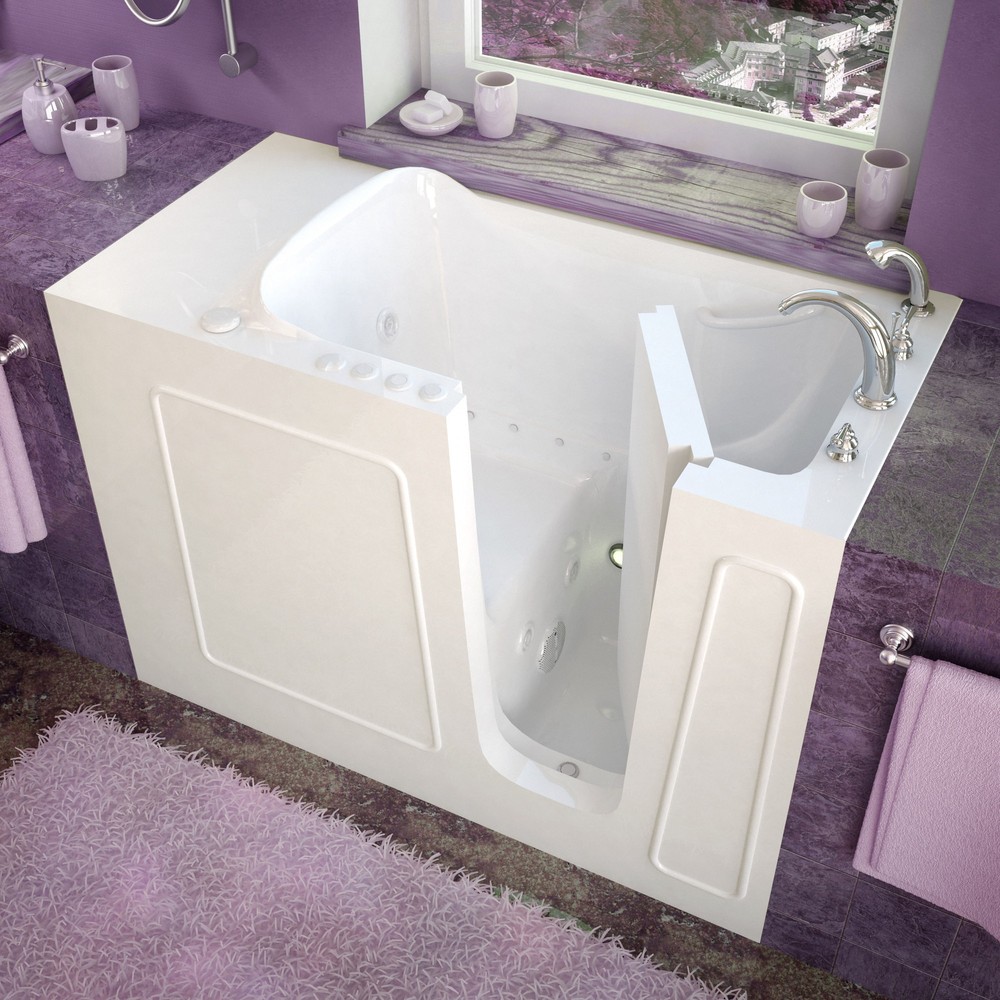 26x53 Right Drain White Whirlpool & Air Jetted Walk-In Bathtub