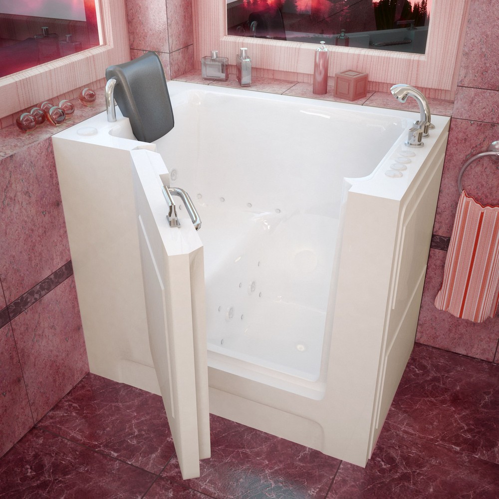 27x39 Right Drain White Whirlpool & Air Jetted Walk-In Bathtub