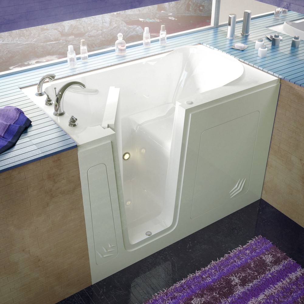 30x54 Left Drain White Soaking Walk-In Bathtub