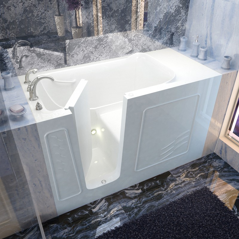 30x60 Left Drain White Soaking Walk-In Bathtub