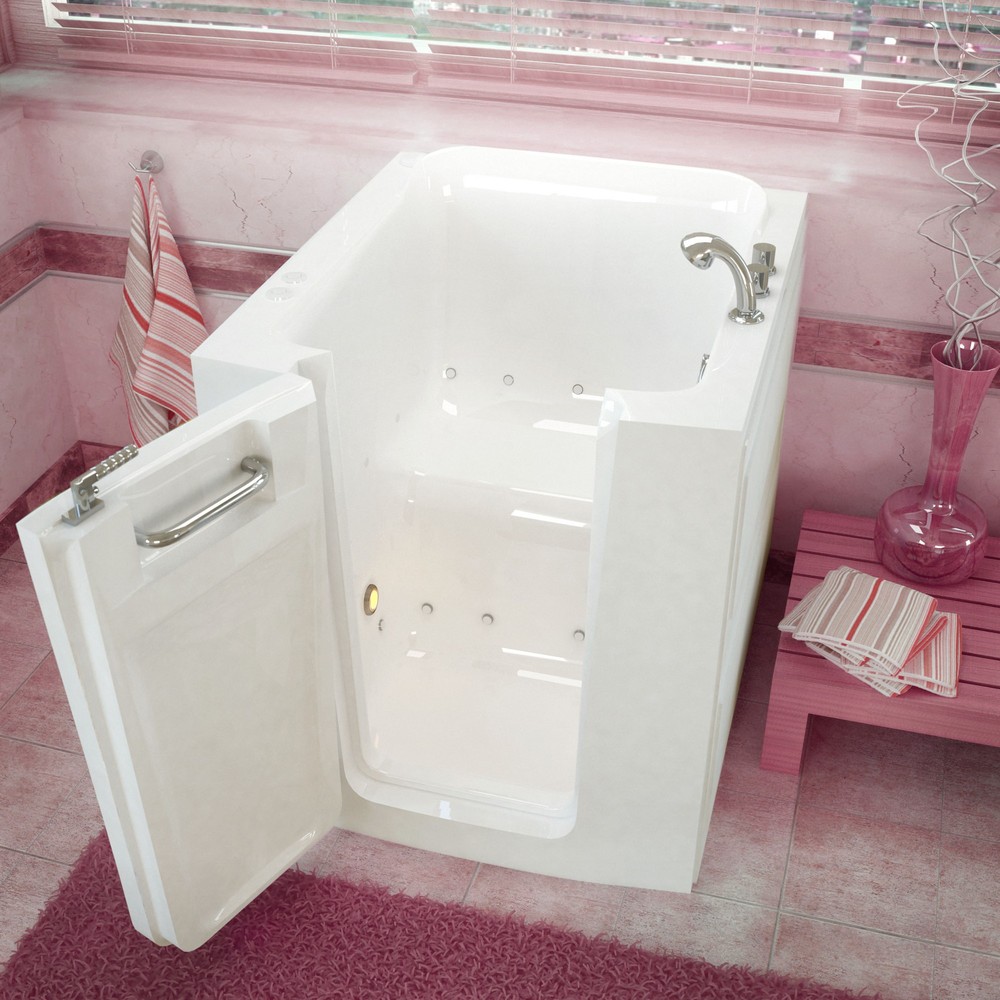 32x38 Left Drain White Air Jetted Walk-In Bathtub