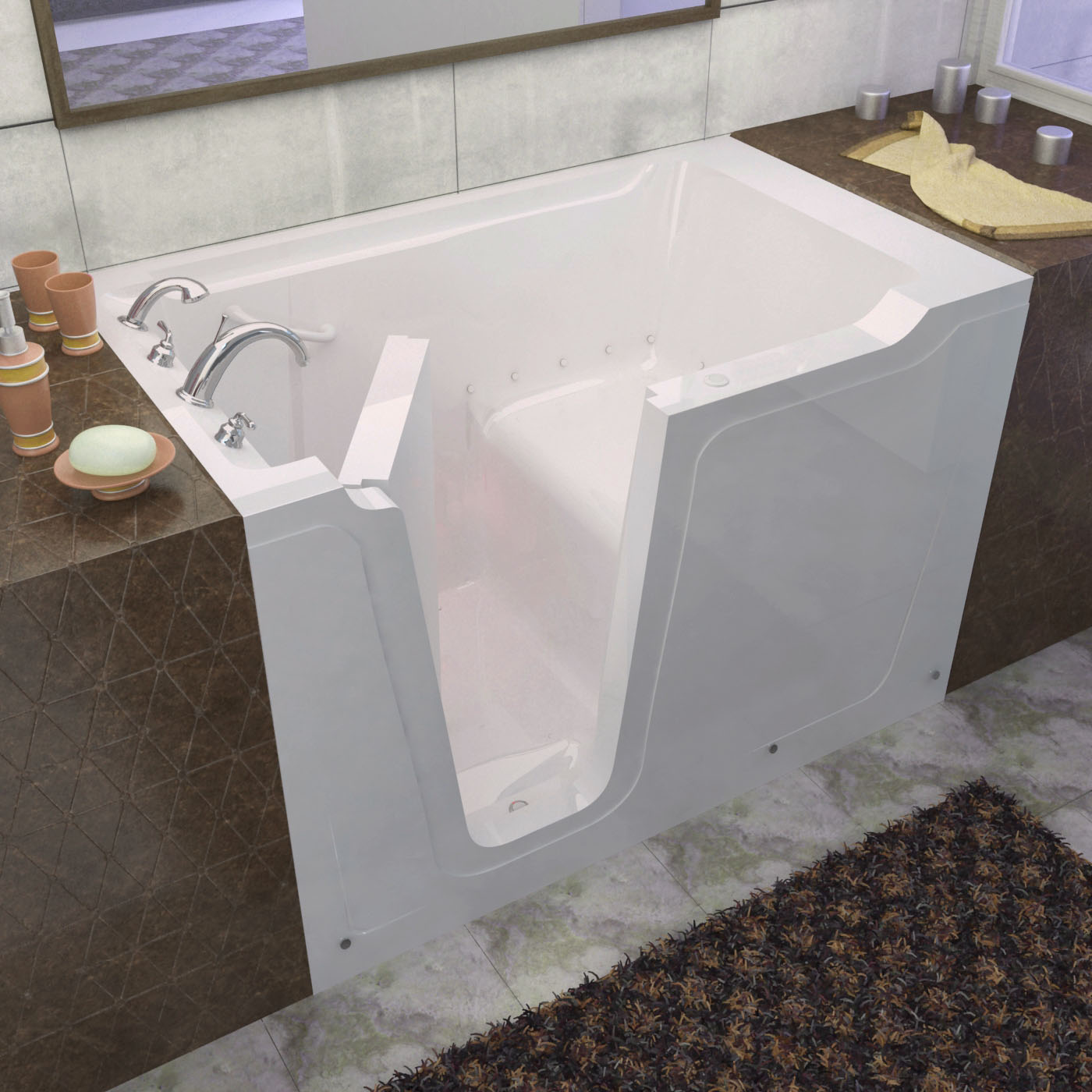 36x60 Left Drain White Air Jetted Walk-In Bathtub