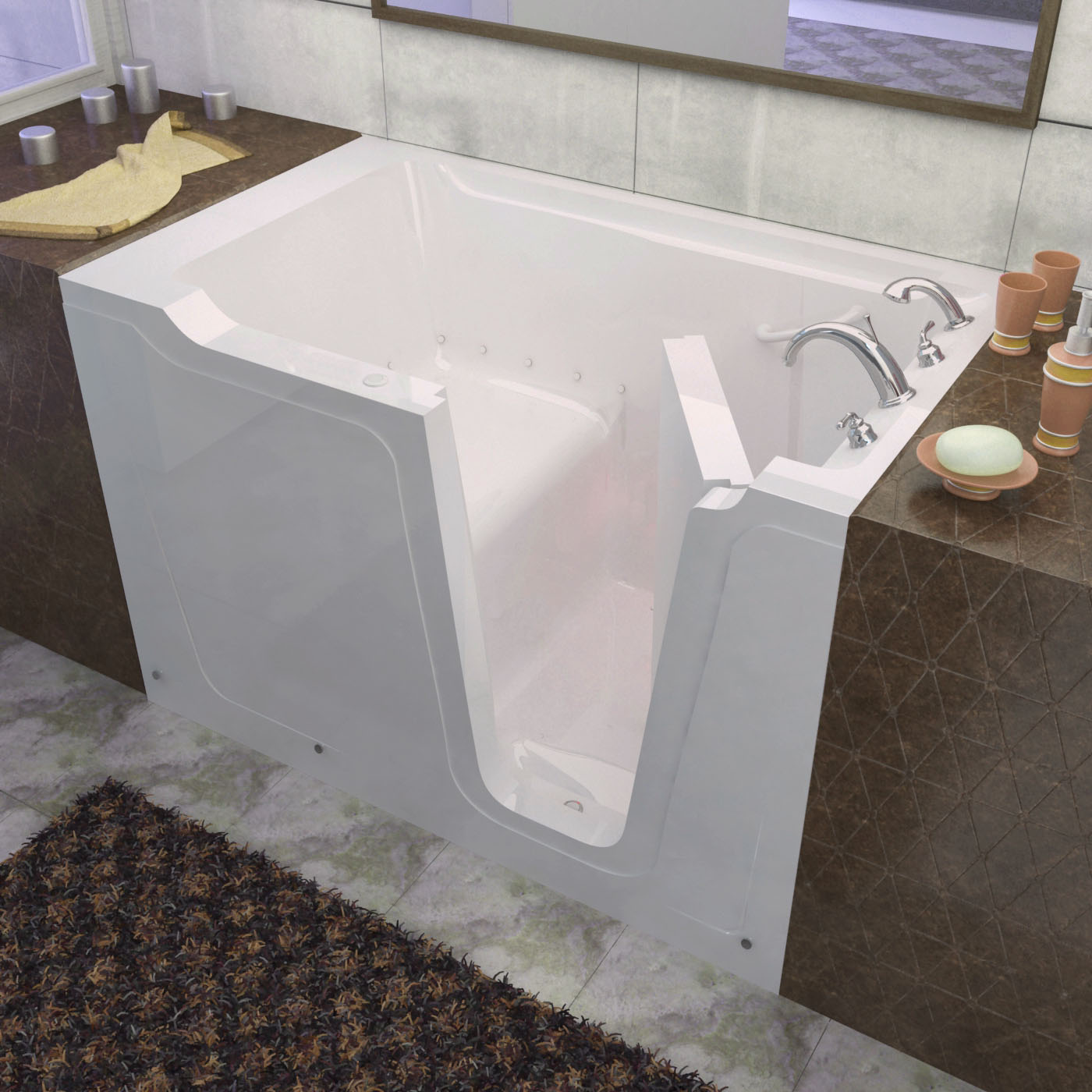 36x60 Right Drain White Air Jetted Walk-In Bathtub