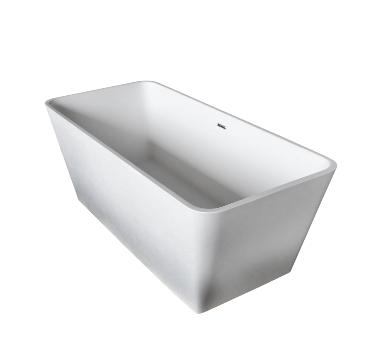 PietraStone Spa Escapes Blanc 27 in. by 60 in. Artificial Stone Freestanding Bathtub