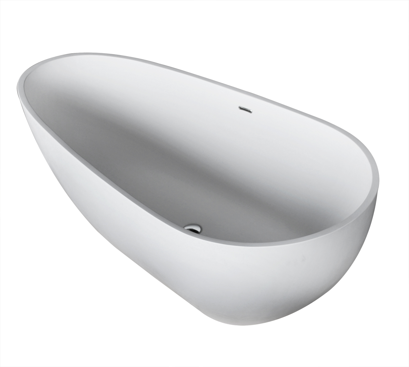 PietraStone 34 in. by 67 in. Artificial Stone Freestanding Bathtub