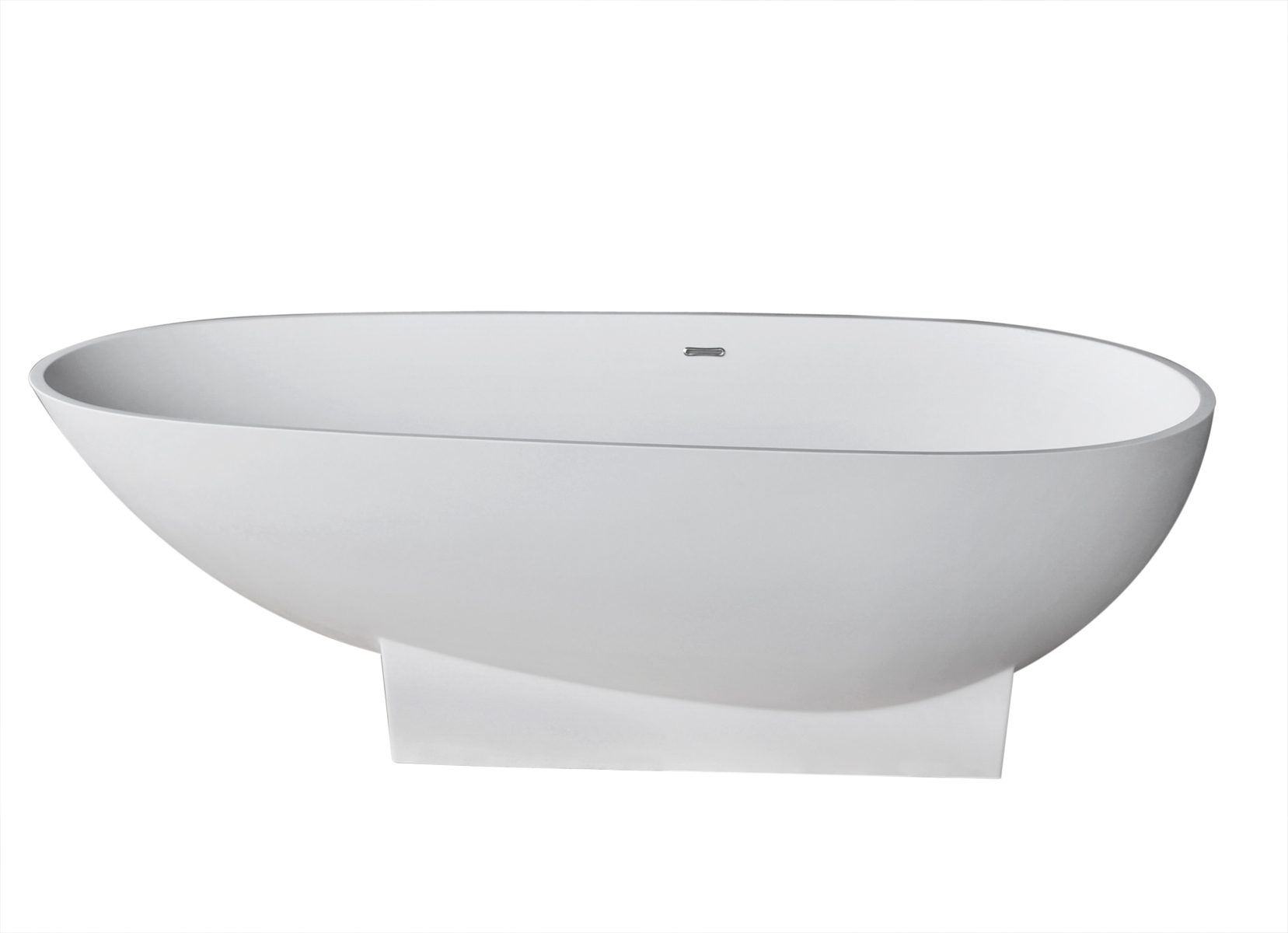 PietraStone 37 in. by 72 in. Artificial Stone Freestanding Bathtub