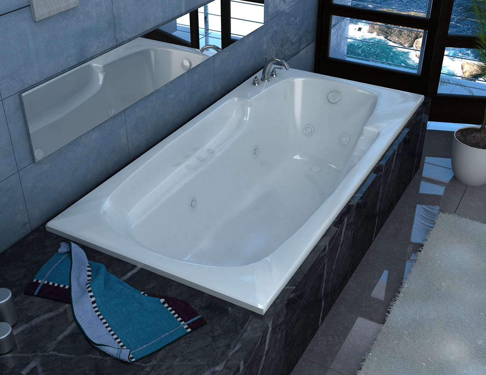 Aesis 32 x 60 Rectangular Whirlpool Jetted Bathtub