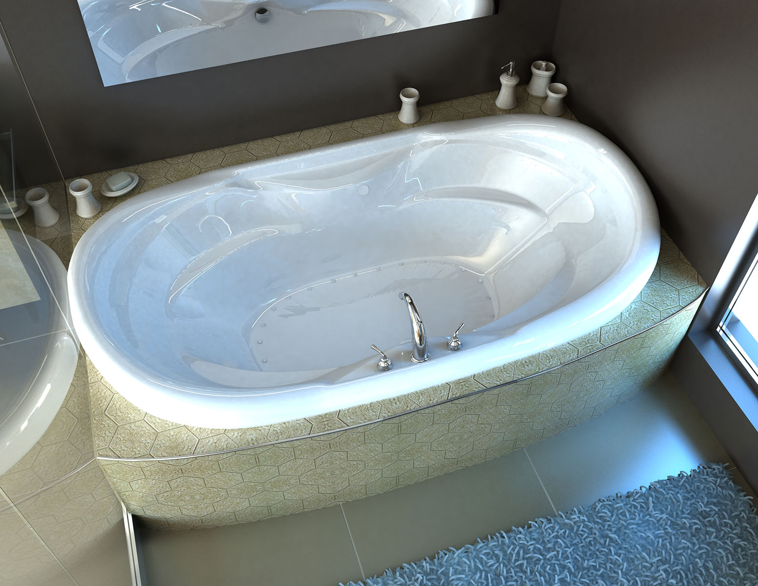 Aline 41 x 70 Oval Air Jetted Bathtub