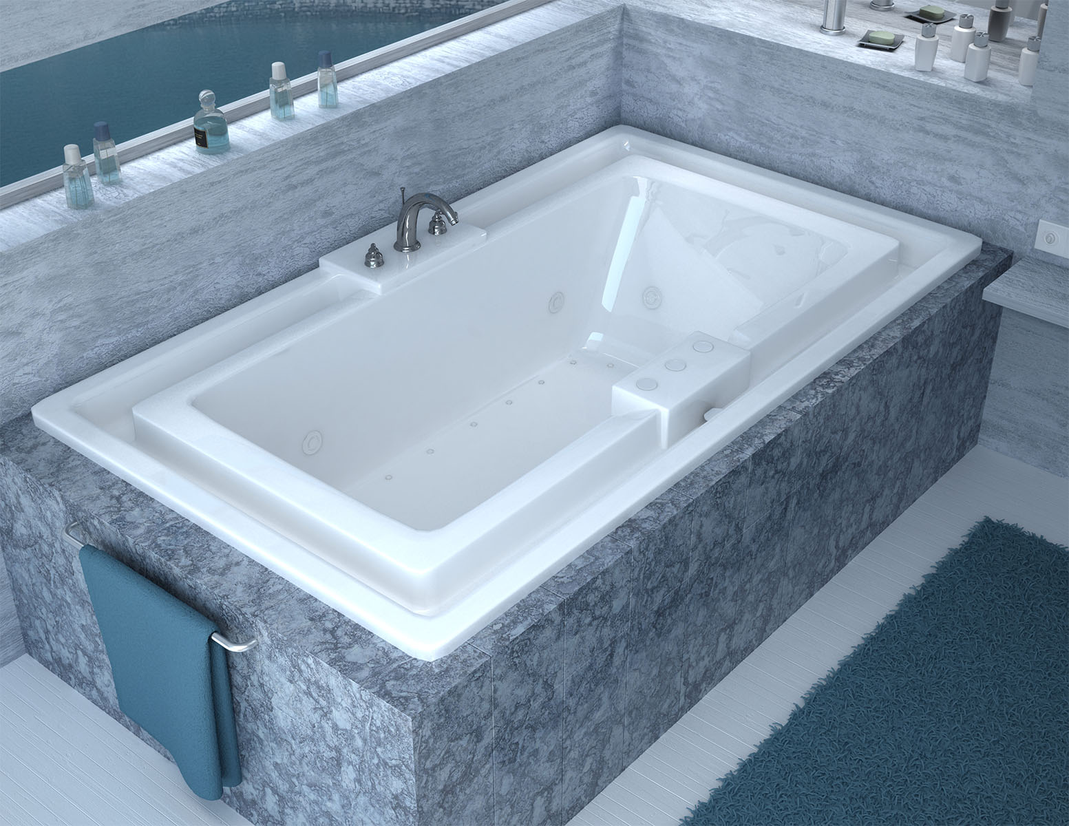 Celio 46 x 78 Endless Flow Air & Whirlpool Jetted Bathtub