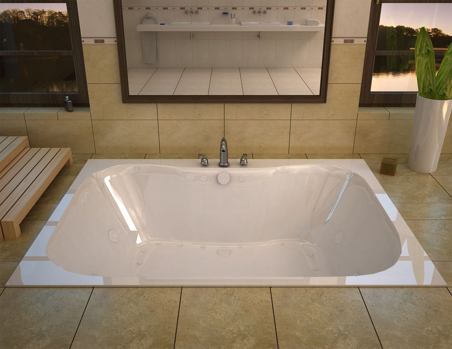 Flora 40 x 60 Rectangular Air & Whirlpool Jetted Bathtub