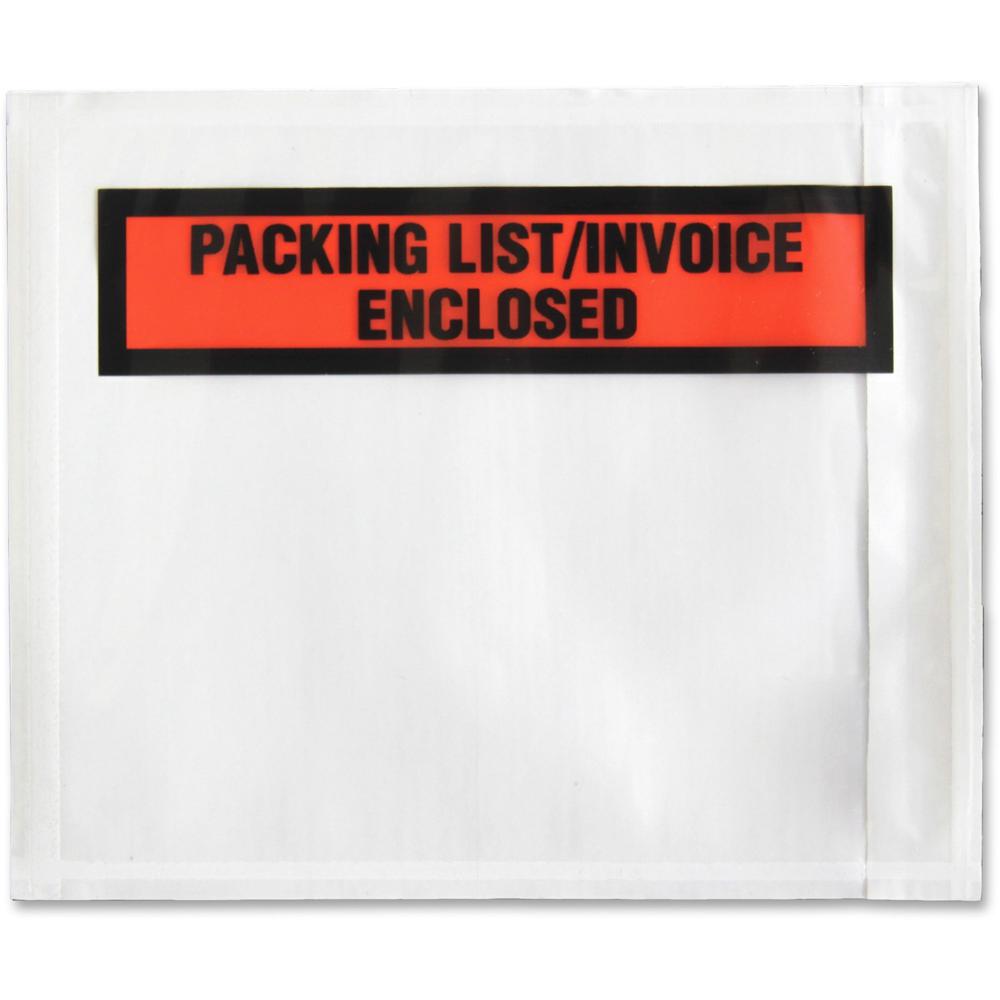 Sparco Pre-Labeled Waterproof Packing Envelopes - Packing List - 4 1/2" Width x 5 1/2" Length - Self-adhesive Seal - Low Density