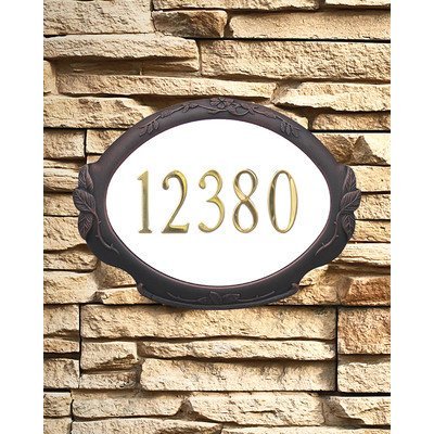 SAP-4110-BLK Floral Address Plaque