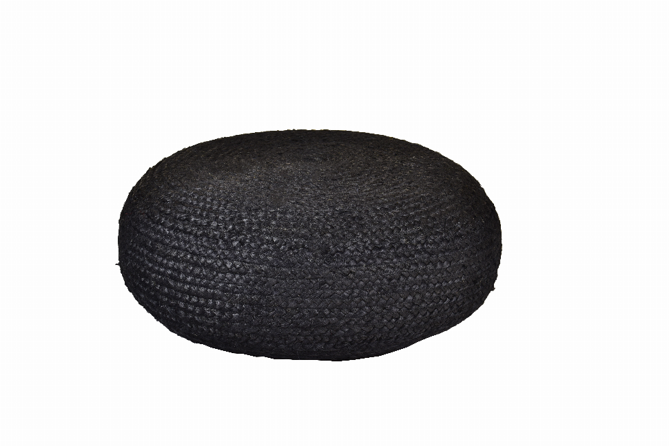 26" Wide Round Pouf Ottoman - 26in Black