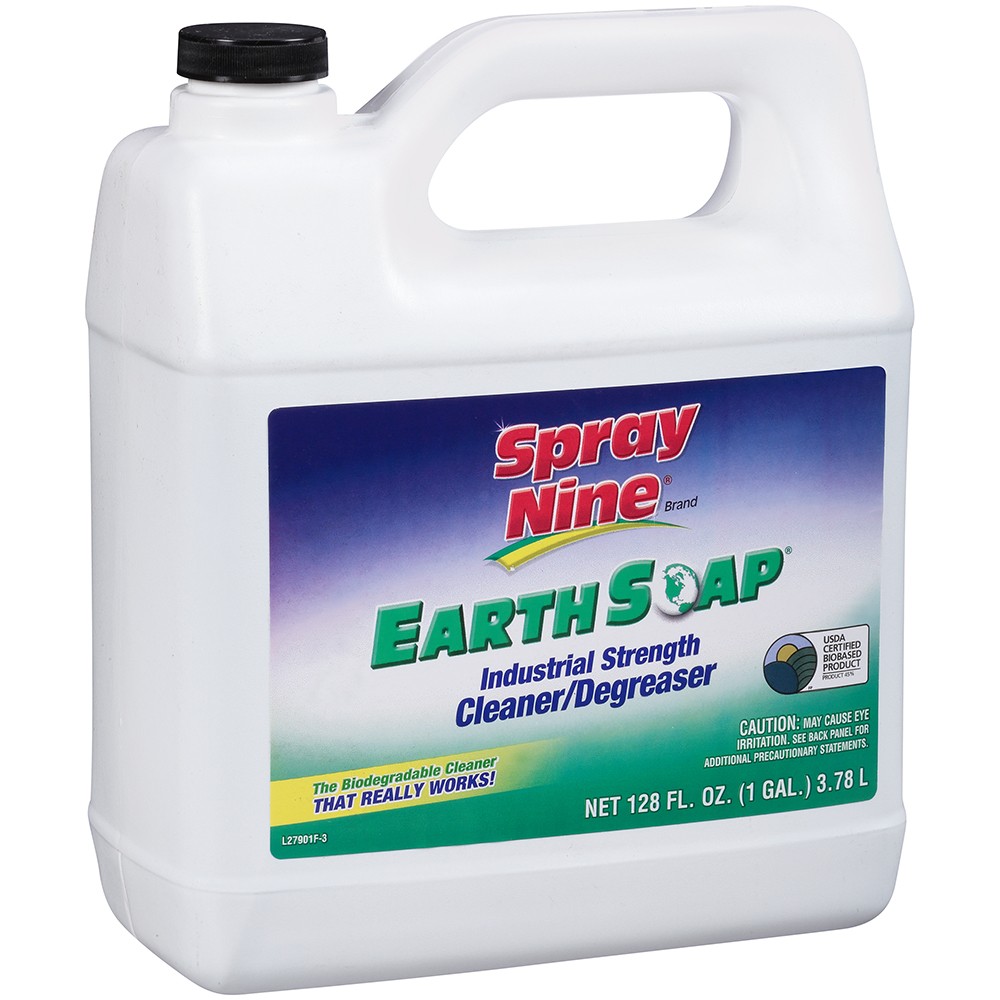 Spray Nine Earth Soap Cleaner/Degreaser - Concentrate Liquid - 128 fl oz (4 quart) - 1 Each - Clear