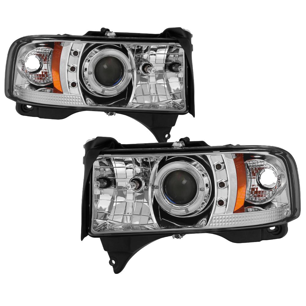 94-01 RAM 1500/94-02 RAM 2500/3500/99-01 RAM SPORT-PROJECTOR HEADLIGHTS-LED HALO DRIVE/PASS