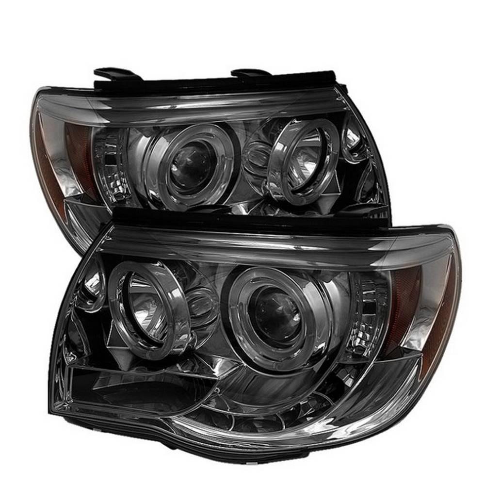 05-11 TACOMA PROJECTOR HEADLIGHTS-LED HALO-LED ( REPLACEABLE LEDS )-SMOKE-HIGH H