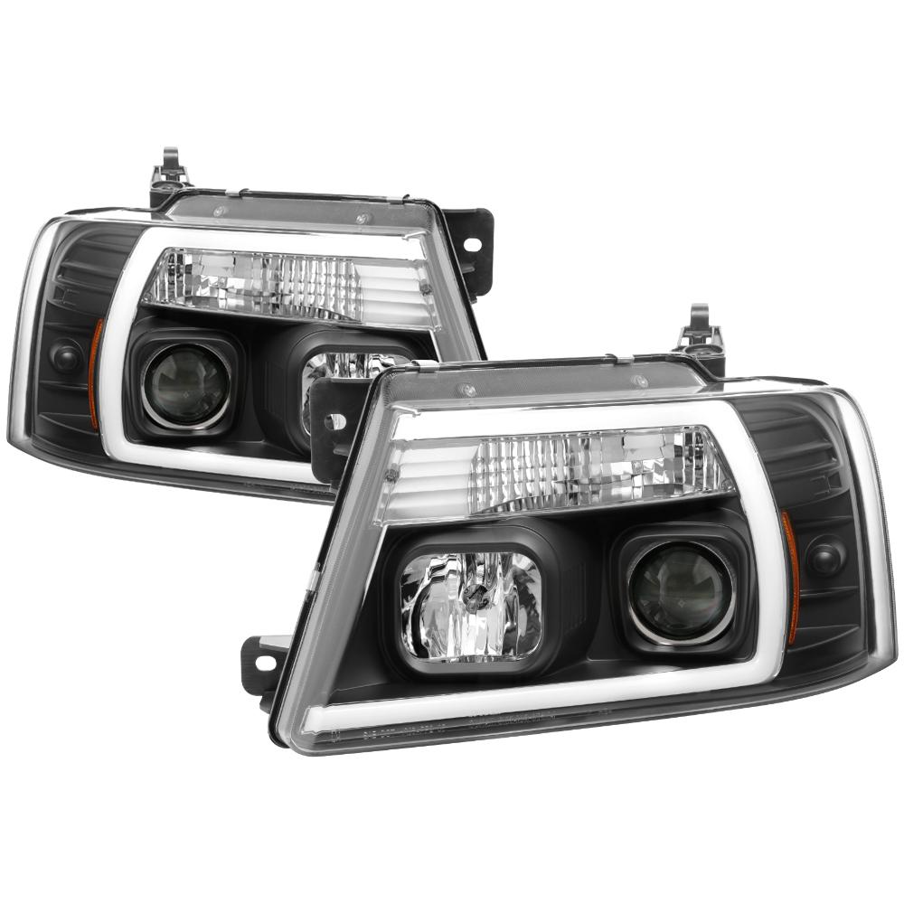 04-08 F150 LIGHT BAR PROJECTOR HEADLIGHTS-BLACK DRIVER/PASSENGER