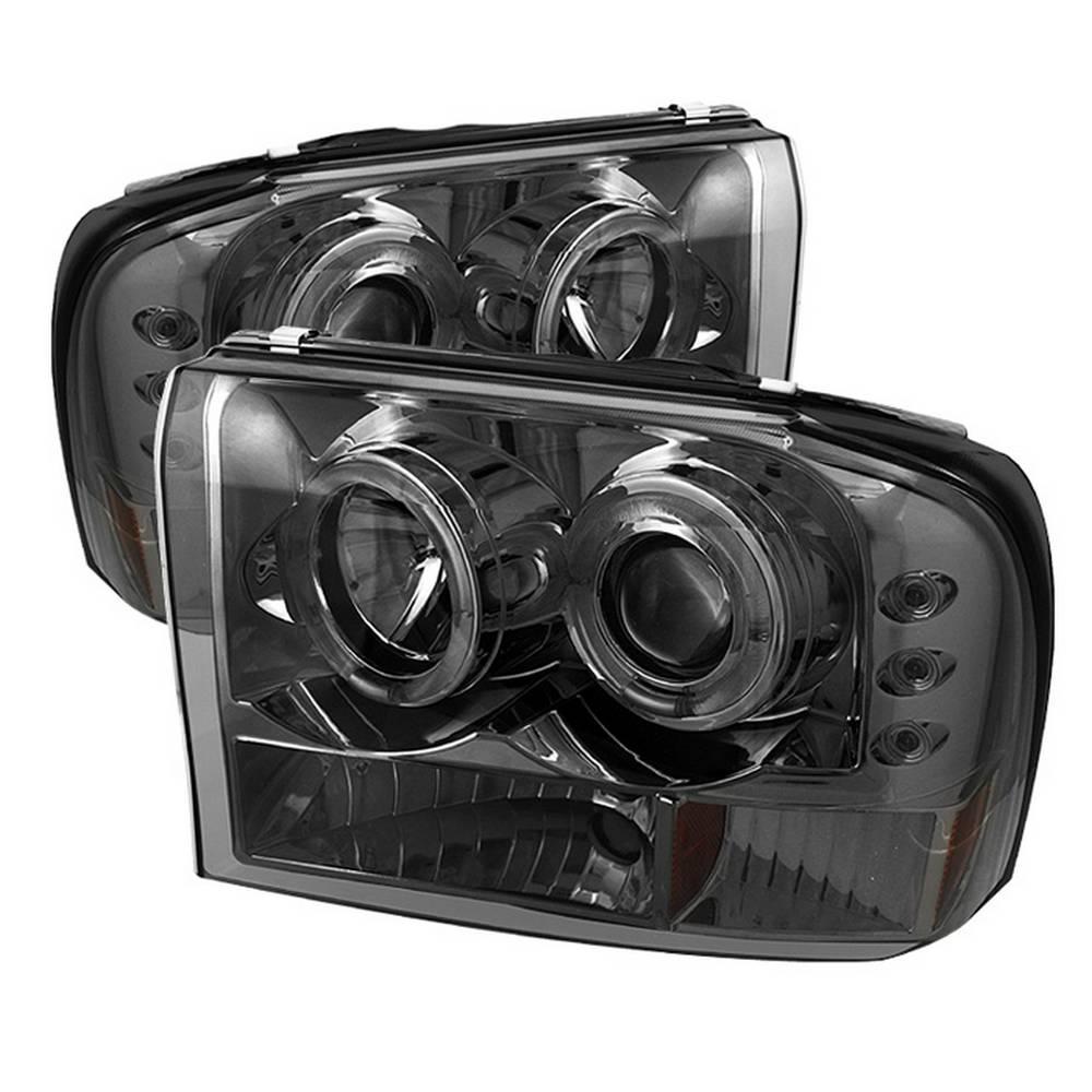 99-04 F250 SD/00-04 EXCURSION 1PC PROJECTOR HEADLIGHTS-VERSION 2-LED HALO -