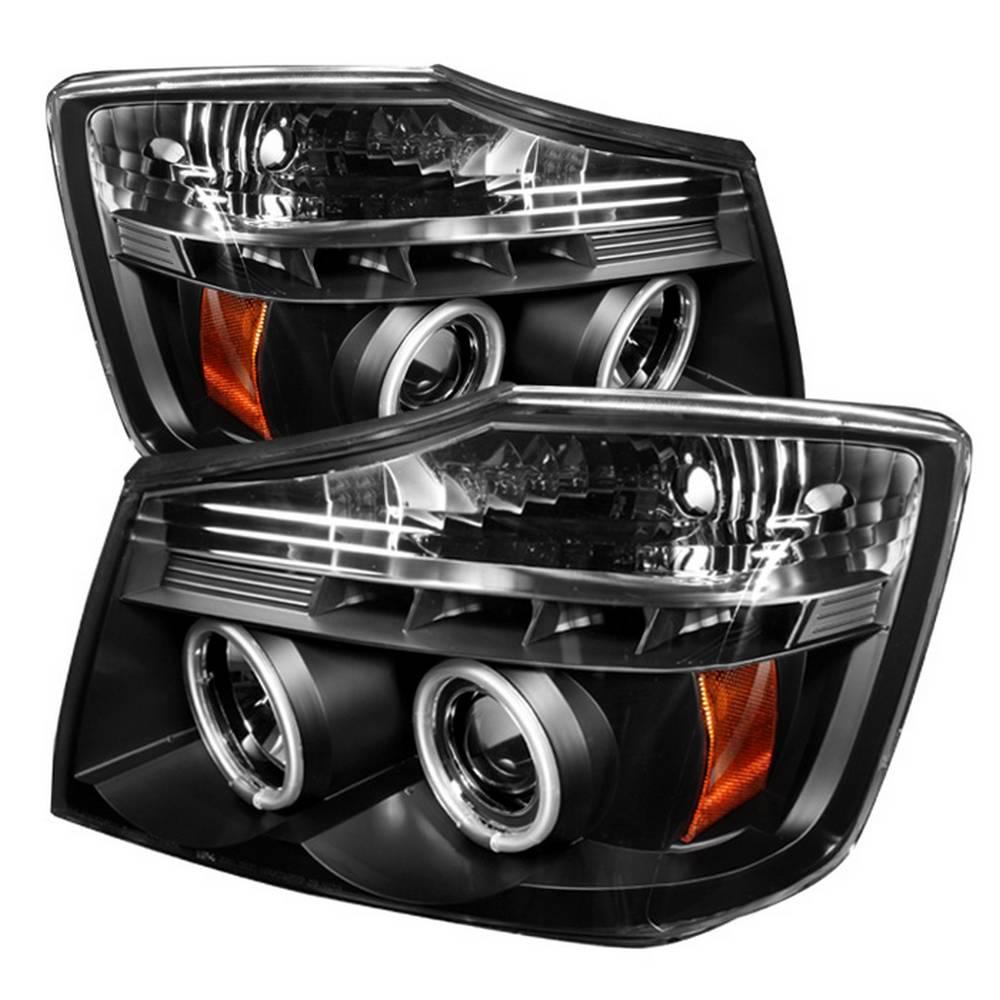 04-15 TITAN/04-07 ARMADA PROJECTOR HEADLIGHTS-CCFL HALO-LED(REPLACEABLE LEDS DRIVE/PASS