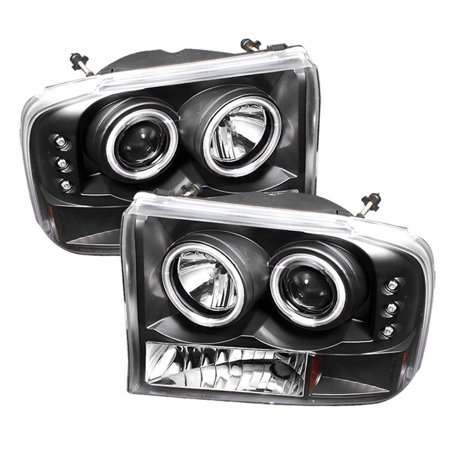 99-04 F250 SD/00-04 EXCURSION 1PC PROJECTOR HEADLIGHTS-VERSION 2-CCFL HALO-DRIVE OR PASS