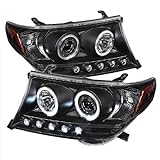 0811 LAND CRUISER PROJECTOR HEADLIGHTSLED HALOLED ( REPLACEABLE LEDS )BLACK