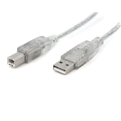 6' Clear A to B USB Cable