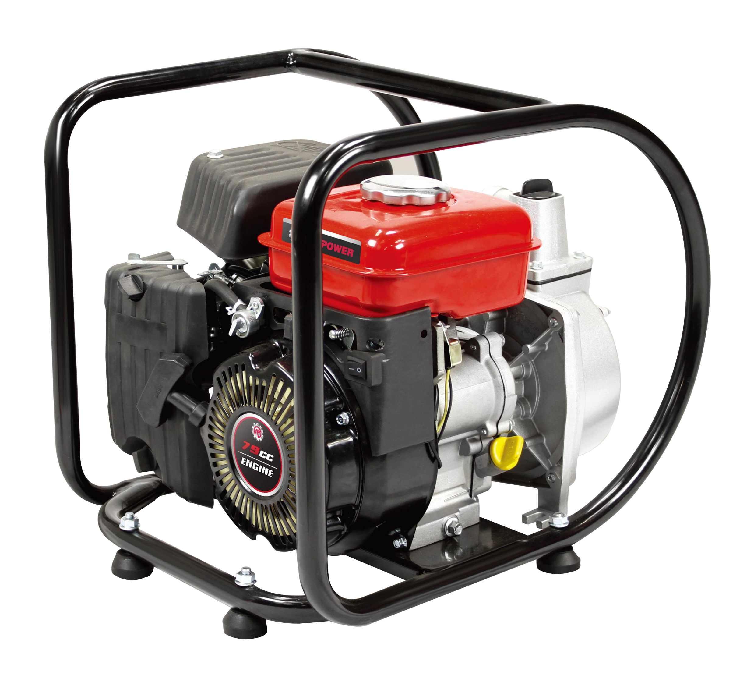 2.5 HP Gas Powered Semi-Trash Water Pump, 1.5 inch, Black/Red