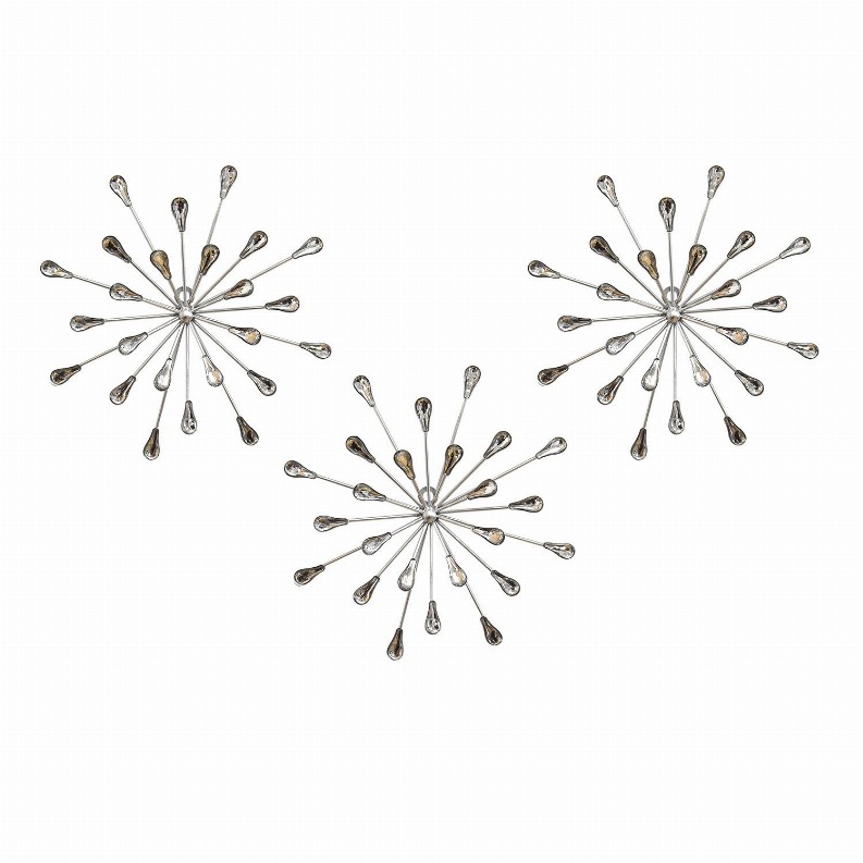 Stratton Home Decor Set of 3 Acrylic Burst Wall Decor