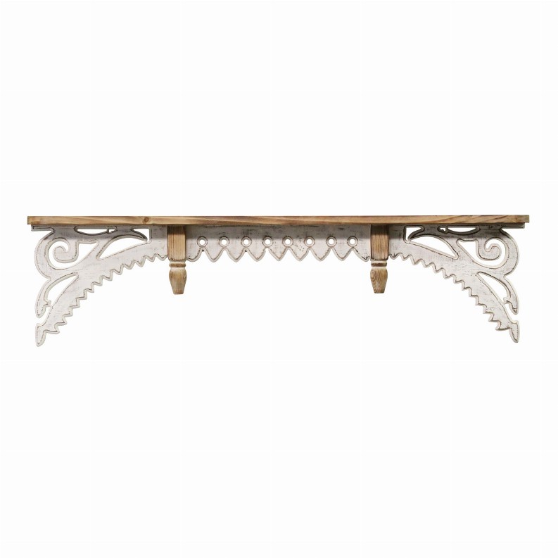 Stratton Home Decor Vintage Wood Wall Shelf Natural wood, white