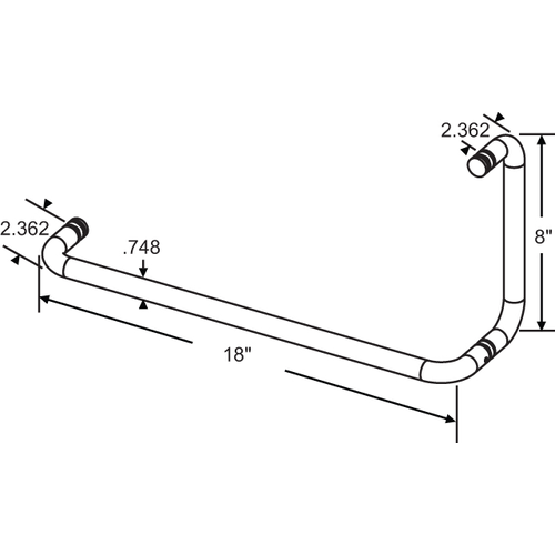 Stainless Steel Shower Door Towel Bar and Handle