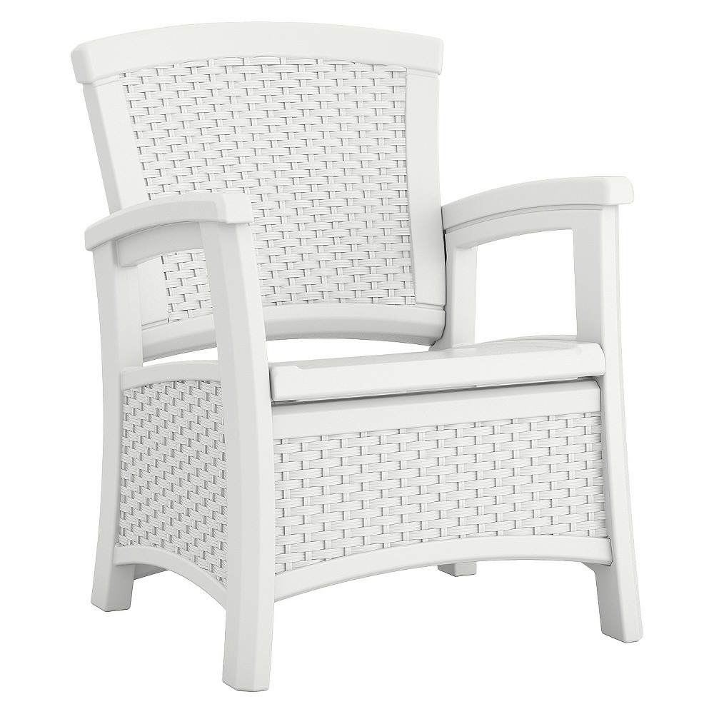 Club Chair/Storage, White