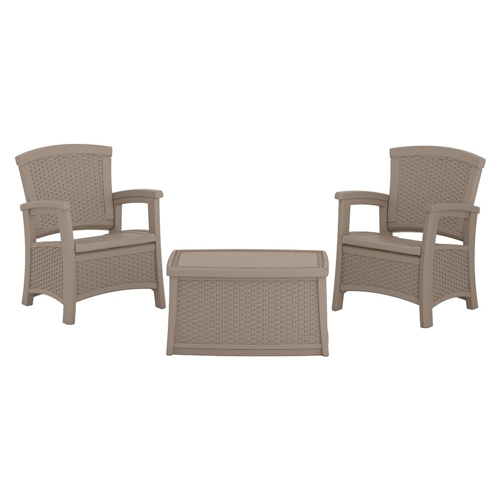 3pc Essentials Patio Set - Dark Taupe