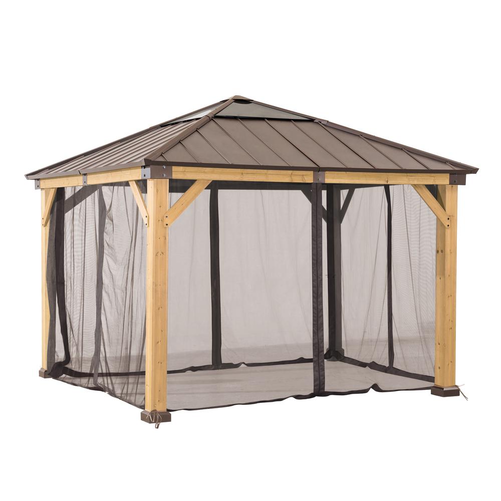 Original Manufacturer Sunjoy Universal Replacement Mosquito Netting For 9 ft. x 9 ft. Wood Gazebo