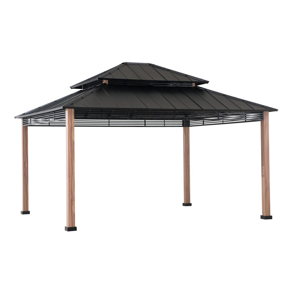 Sunjoy Roberts 13 ft. x 15 ft. 2-tier Hardtop Gazebo