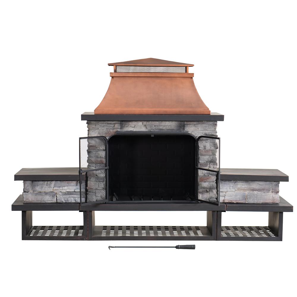 Sunjoy Bel Aire Wood Burning Fireplace - Copper