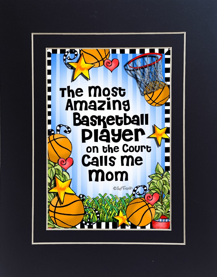 Basketball Mom/Grandma Themed Gifty Art - 8" x 10"BlackBasketball-MOM (SFM)