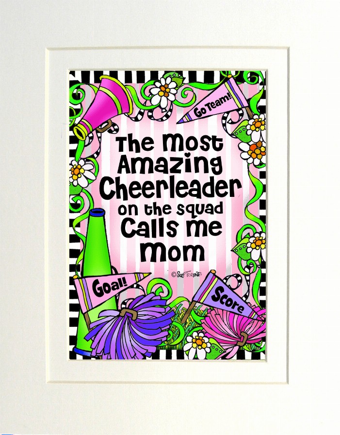 Cheer Squad Mom/Grandma Themed Gifty Art - 8" x 10"WhiteCheer Squad-MOM (SFM)