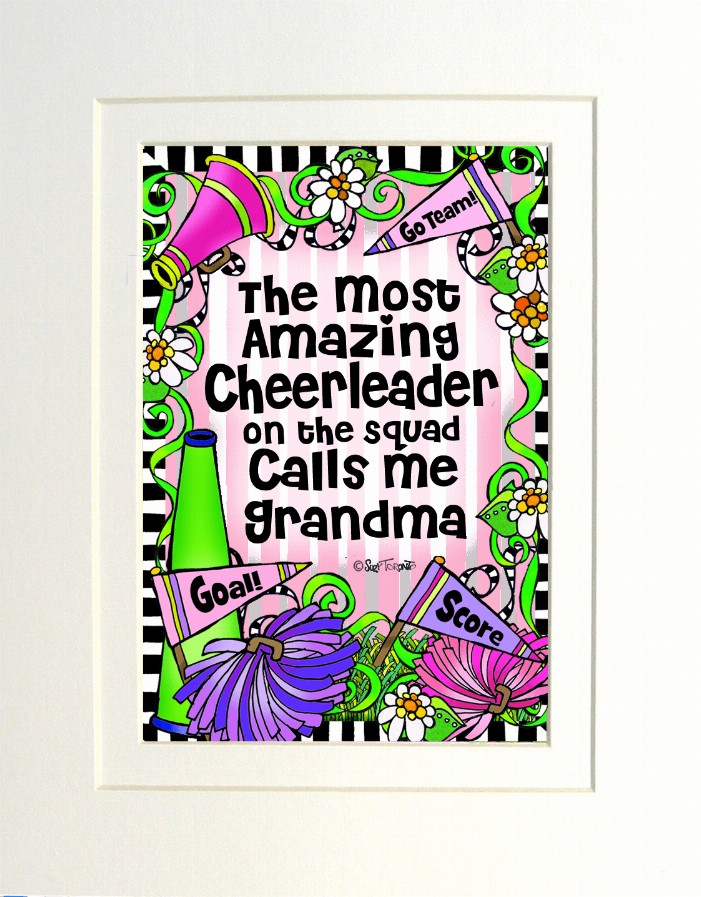 Cheer Squad Mom/Grandma Themed Gifty Art - 8" x 10"WhiteCheer Squad-GRANDMA (SFM)