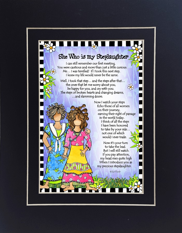 Family Themed Gifty Art - 8" x 10"BlackMy Stepdaughter