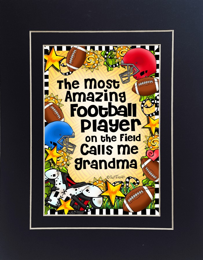 Football Mom/Grandma Themed Gifty Art - 8" x 10"BlackFootball-GRANDMA (SFM)