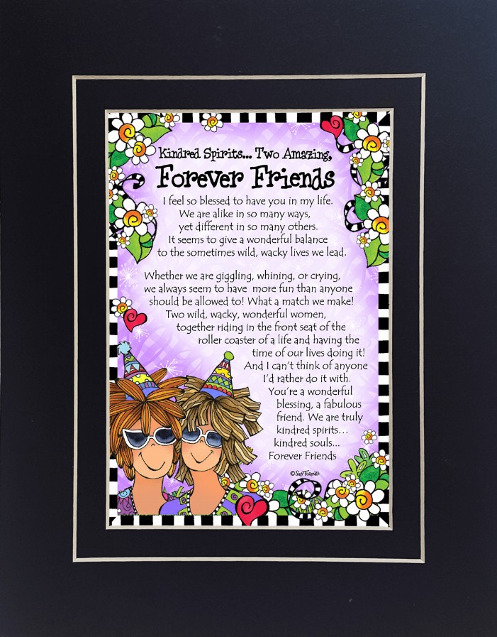 Girlfriends Themed Gifty Art - 8" x 10"BlackAmazing Friends