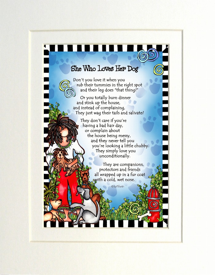 Loves Themed Gifty Art - 8" x 10"WhiteLoves Her Dog