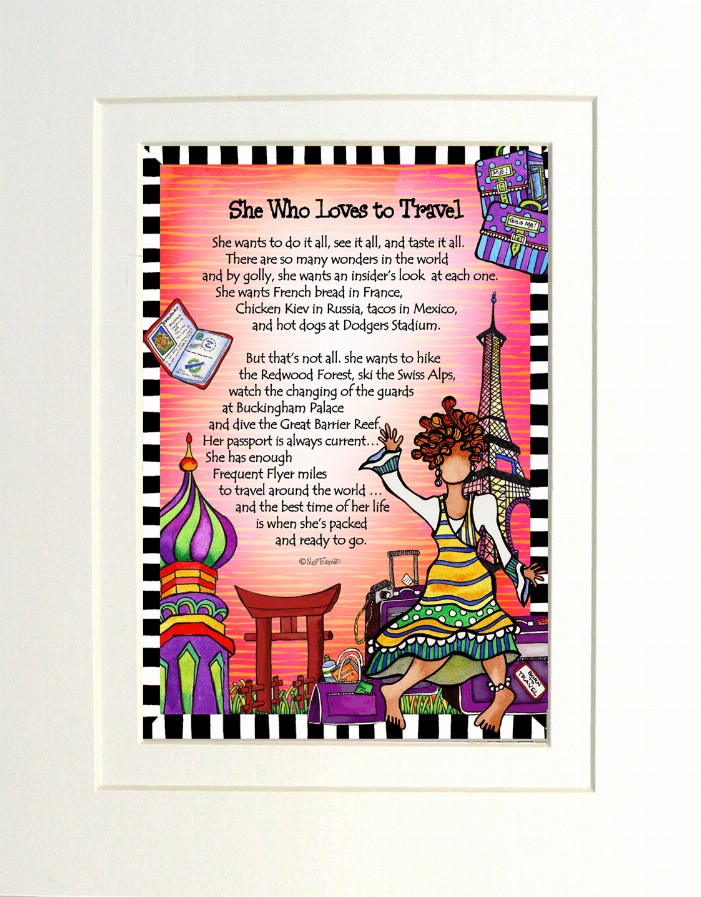 Loves Themed Gifty Art - 8" x 10"WhiteLoves to Travel