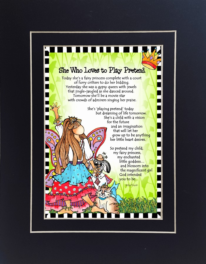 Loves Themed Gifty Art - 8" x 10"BlackPlay Pretend